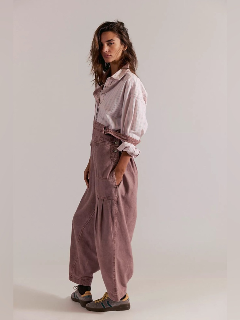 NWT Free People Felix Tapered Overalls Brownie - Picture 3 of 7